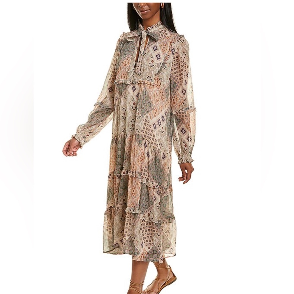 Johnny Was Homum Tiered Midi Dress